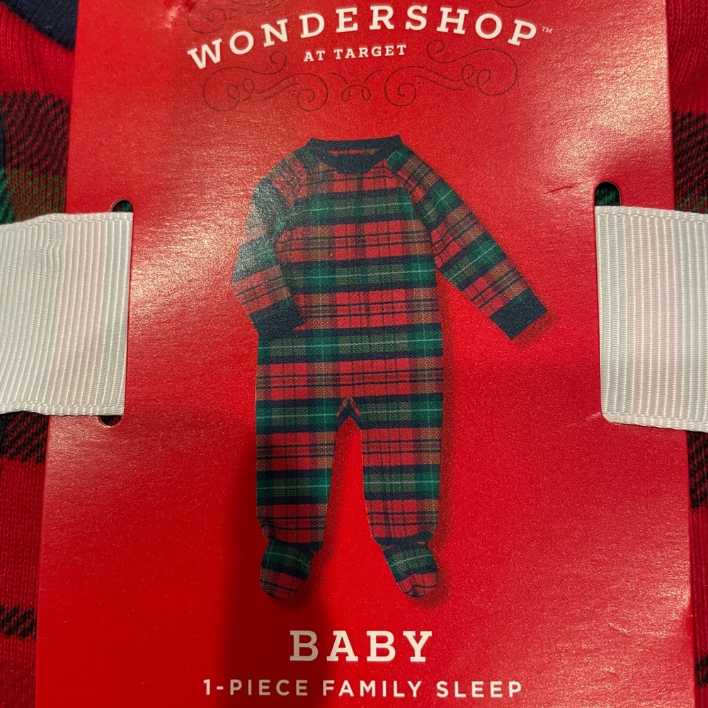 NEW! Wondershop Baby holiday tartan plaid flannel matching family footed pajama - Picture 4 of 6